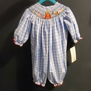 NWT 9 mo Shrimp & Grits Kids Smocked Outfit